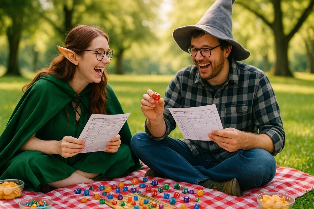 Couple dressed in animal cosplay posing together at a convention
